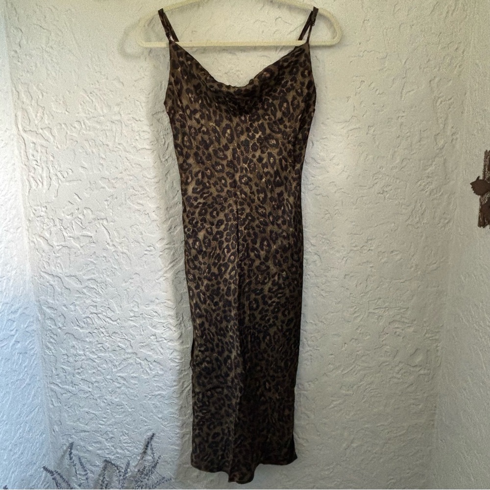 Zara Brown Leopard Print Dress | Size XS